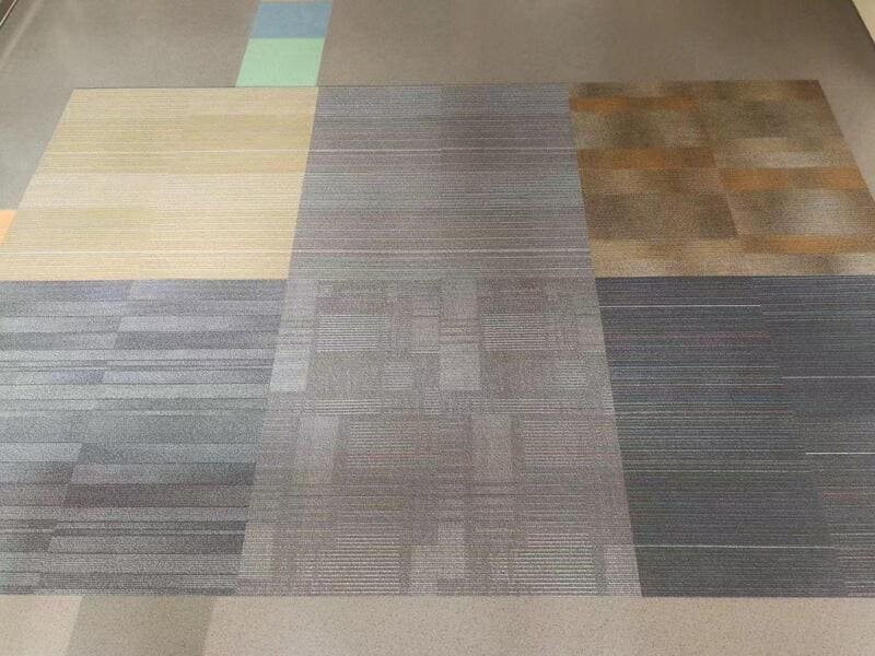 modern commercial office layout with zoned flooring systems
